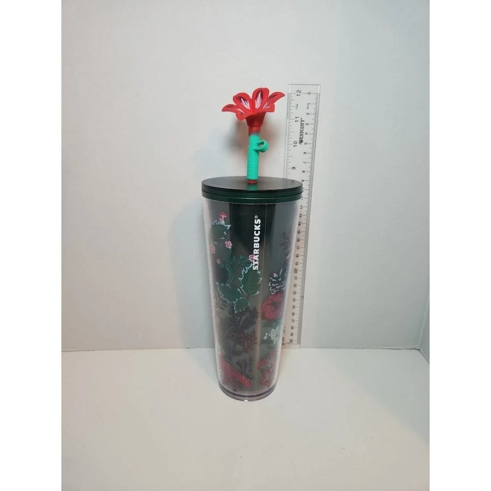 Starbucks Woodland Berry Tumbler - Christmas 2022 - 24oz w/ Flower Straw
